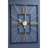 Rectangular metal wall clock, 61cm x 81cm Condition Report <a href='//www.