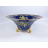 Carlton Ware Mikado pattern flared shaped bowl on three gilded feet, no.2428, D26.