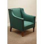 20th century Regency shaped armchair upholstered in green,