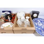 Large Victorian Willow pattern meat plate, Royal Grafton tea set for six,