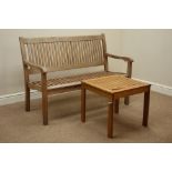Royal Craft teak slatted garden bench and a garden table Condition Report <a