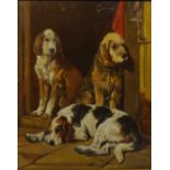 Portraits of Hounds, 20th century oil on canvas board signed W. Bunch 32.5cm x 25.