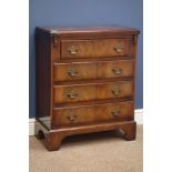Georgian style mahogany bachelor's chest fitted with four drawers and hinged fold over top,