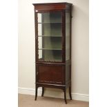 Early 20th century mahogany glazed display cabinet, W63cm, H171cm,