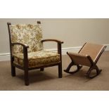 Early 20th century stained beech child's armchair and a gout stool Condition Report