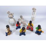 Three Nao figurines and set five jazz musicians (8) Condition Report <a