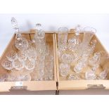 Set of six Royal Brierley crystal wine glasses, three other sets of six cut glass tumblers,