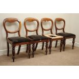 Set four Victorian mahogany balloon back,