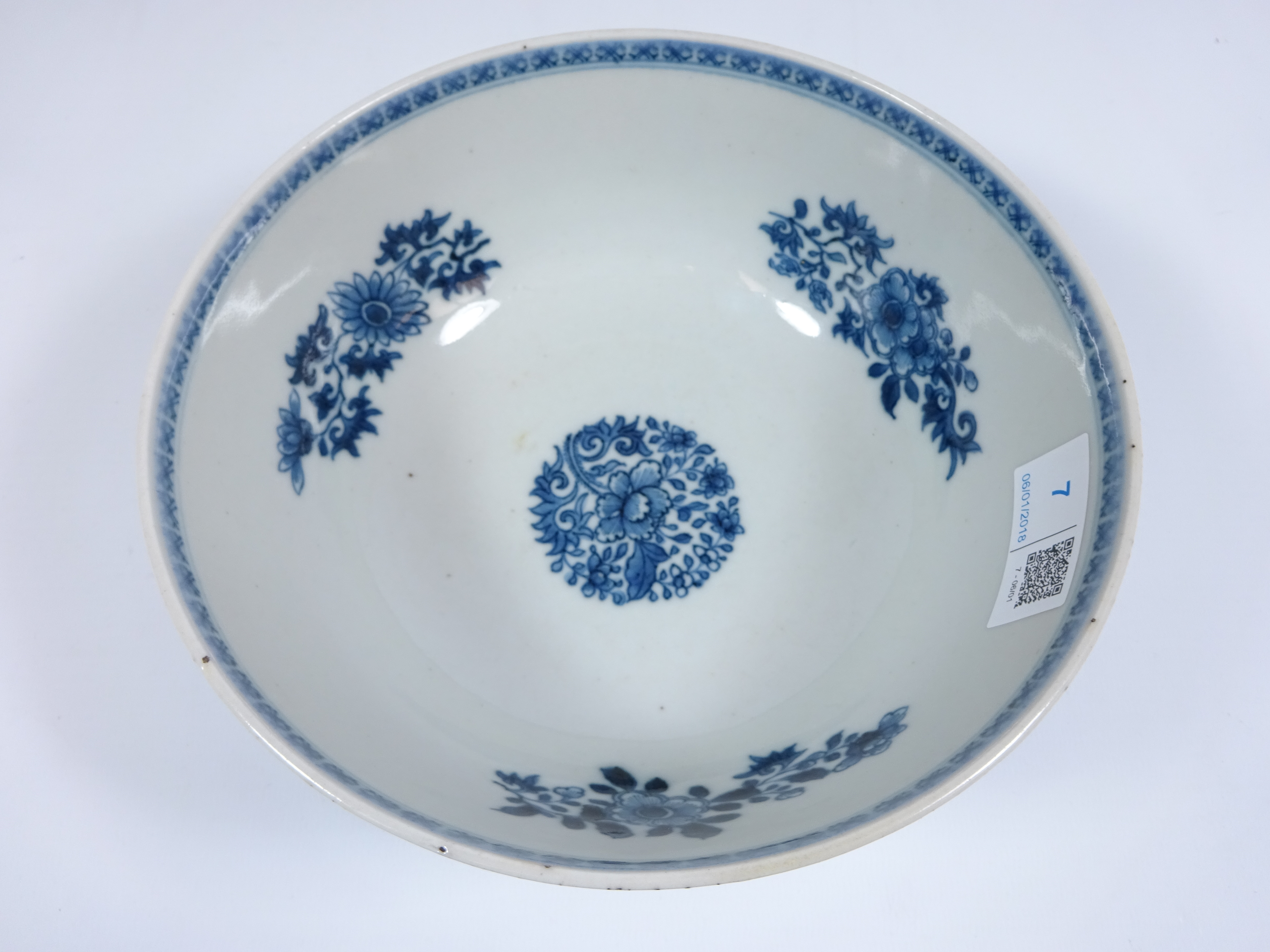 18th/ 19th Century Chinese blue and white Export porcelain bowl decorated with island villages, - Image 3 of 3