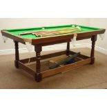 Riley ¼ size slate bed snooker table turned mahogany base, 192cm x 100cm,