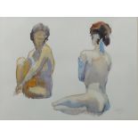 Female Nudes, watercolour signed by J. Gaspar Romero (Spanish 1920-), 34.5cm x 44.