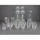 Set of four Waterford 'Colleen' pattern crystal Hock glasses, four tumblers, two wine glasses,