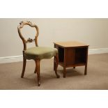 Early 20th century square oak bookcase table (46cm x 46cm, H50cm),