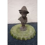 Cast garden figure on plinth Condition Report <a href='//www.davidduggleby.