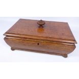 Regency period oak tea caddy, with fitted interior,