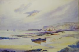 Scarborough South Bay Towards Filey, early 20th century watercolour signed and dated 1910 by H. A.