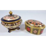 Royal Crown Derby oval lidded box and a Koro shaped trinket box (2) Condition Report