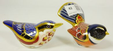 Two Royal Crown Derby bird paperweights (2) Condition Report <a href='//www.