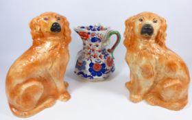 Pair of Victorian Staffordshire Spaniels,