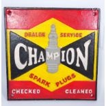 'Champion Spark plugs' cast metal sign, L25cm Condition Report <a href='//www.