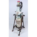 Large 20th century wrought iron bottle stand / pourer,