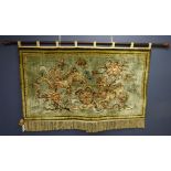 Chinese knotted silk wall hanging depicting two dogs of fo, L136.