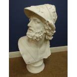 Large classical style plater bust of Ares,