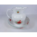 Royal Worcester jug and bowl set decorated with poppies,