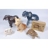 Beswick elephant and bulldog group, German porcelain elephant,