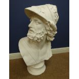 Large classical style plaster bust of Ares,