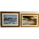 Scarborough, two contemporary photographic prints and 'Lee Bay near Lynton',