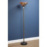 Metal column standard lamp with Tiffany style shade (This item is PAT tested - 5 day warranty from