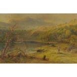 'Evening over Elterwater', 19th century watercolour signed and dated 1878 by J.