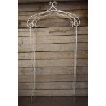 Cream painted metal garden arch arbour, W127cm Condition Report <a href='//www.