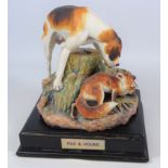 Albany porcelain Fox and Hound sculpture, modelled by Neil Campbell,