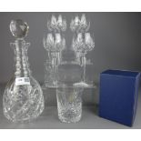 Set of four crystal cut hock glasses,