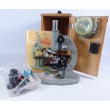 Biological Microscope XSP-13A in wooden case Condition Report <a href='//www.