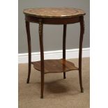 20th century inlaid kingwood centre table, with gilt metal mounts and edging, inlaid with flowers,