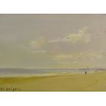 East Coast Beach, oil on board signed by Malcolm Ludvigsen (British Contemporary) 29.