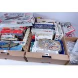 Aviation model kits, some made up, parts,