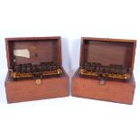 Pair of early 20th century mahogany cased resistance coils, by Griffin, London,