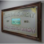 1950's Scots Greys Whisky advertising pub mirror,