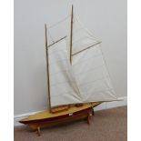 Wooden pond yacht,