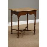 Reproduction William and Mary style oak side table, rectangular moulded top,