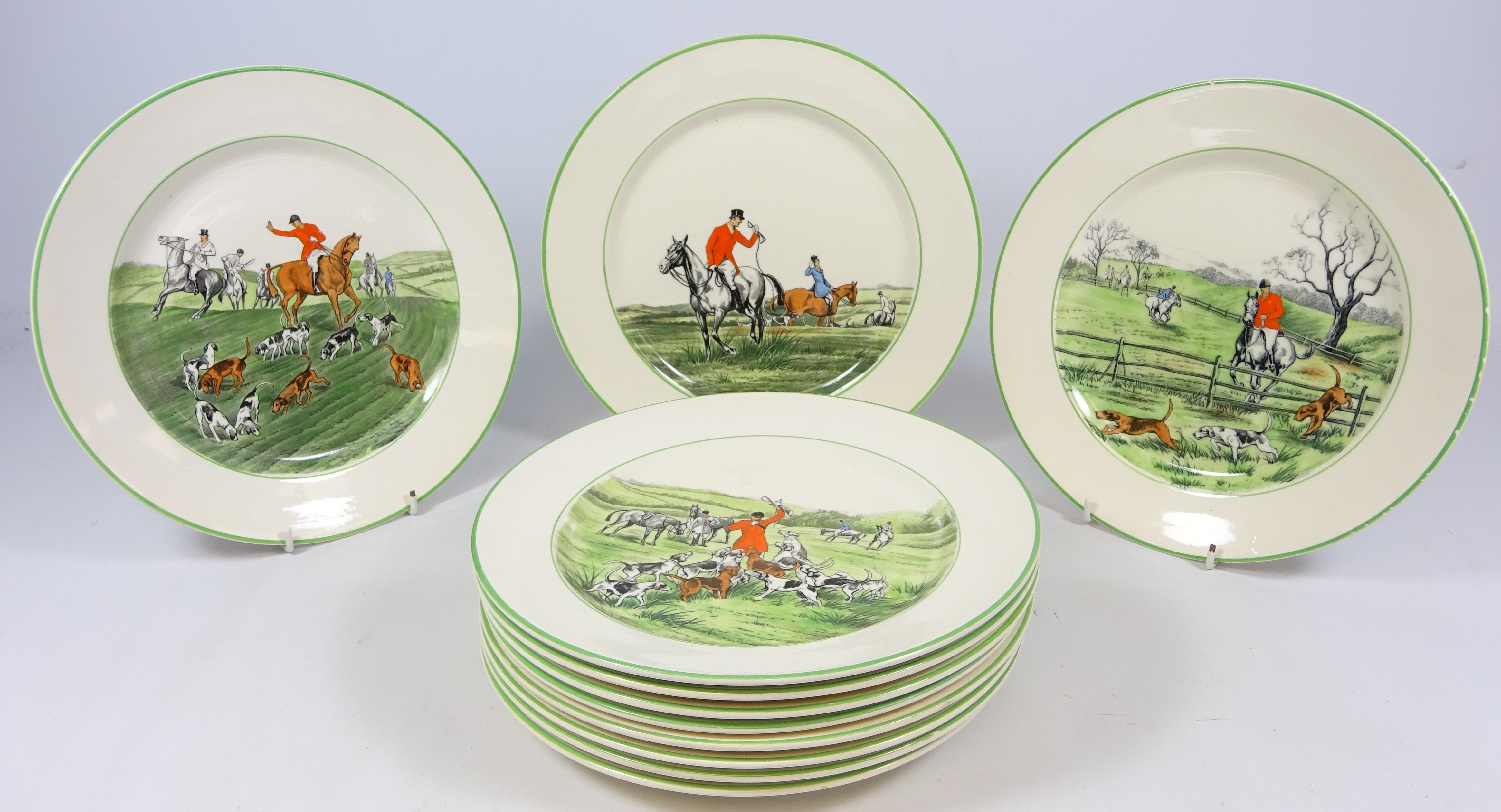 Set of eleven Royal Cauldon plates depicting hunting scenes (11) Condition Report