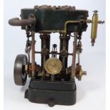 Stuart launch live steam model of a twin cylinder marine engine,