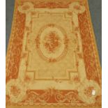 Laura Ashley Aubusson type red and beige ground rug,