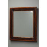 Early 19th century rosewood and satinwood banded rectangular framed mirror,