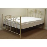 Victorian style 4' 6'' metal bedstead with 'Giltedge' mattress