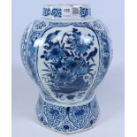18th Century Delft vase, of waisted octagonal form,